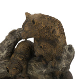 Christopher Knight Home® - Noble House - Callan Outdoor Bear Family Fountain, Light Brown and Moss