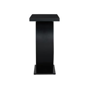 English Elm Mirod Sculptural Console Table Acacia Veneer Gloss Top Egg Base Entryway Accent Black N760P214780B