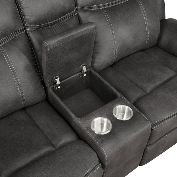 English Elm Franklin Microfiber Reclining Sofa Set with Wall Hugger Design and Tufted Cushioning B062S01587