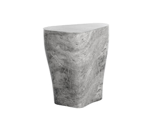 Sunpan Dali End Table - Elegant Grey Marble Finish with Unique Curvy Design for Stylish Indoor Spaces Small - 15.75W x 11.75D x 17.75H