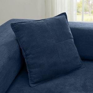 English Elm 108'' Modular Cloud Sectional Corduroy Couch with Fold Flat Backrest for Living Rooms Blue W1117S00296