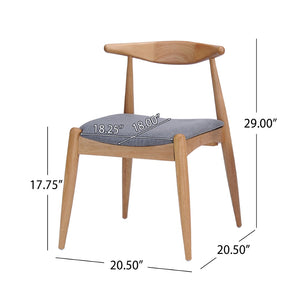 English Elm 5-piece Mid-century Modern Dining Set Rubberwood Table Splayed Legs Cushioned Chairs Gray,White Oak N759S002002L
