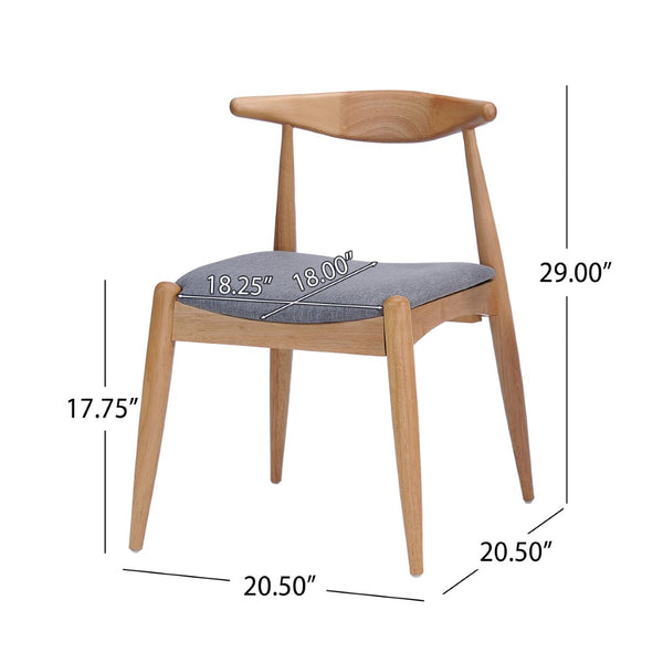 English Elm 5-piece Mid-century Modern Dining Set Rubberwood Table Splayed Legs Cushioned Chairs Gray,White Oak N759S002002L