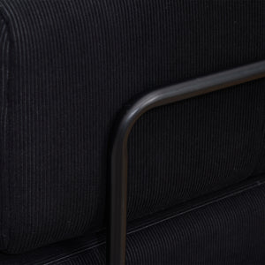 English Elm Folding Sofa Bed with Corduroy Cover, 78.5" Convertible Futon Couch, No-Assembly Foam Spring Mattress, Compact Sleeper for Living Room Black W2915P276677