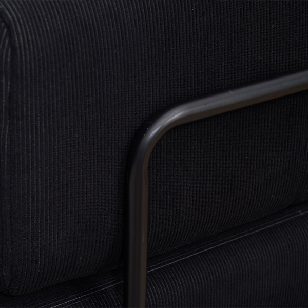 English Elm Folding Sofa Bed with Corduroy Cover, 78.5" Convertible Futon Couch, No-Assembly Foam Spring Mattress, Compact Sleeper for Living Room Black W2915P276677