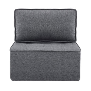 English Elm The dark gray modular linen sofa with solid wood frame — customizable, durable, Nordic style, perfect for small spaces W3612P395723