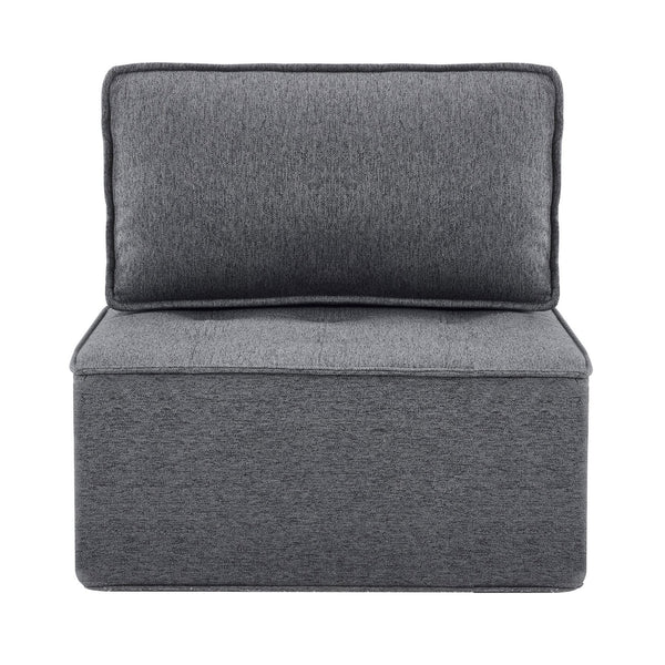 English Elm The dark gray modular linen sofa with solid wood frame — customizable, durable, Nordic style, perfect for small spaces W3612P395723
