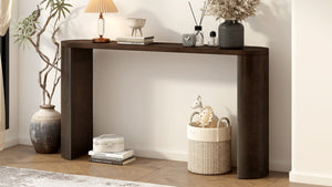 English Elm U_Style Modern Porch Table With Semi-Cylindrical Legs - Elegant Console For Foyer, Living Room & More N711P245617D-GIGA