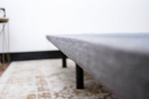 English Elm Omne Woven Gray Upholstered Platform Base Tool-free Setup with Adjustable Steel Legs B047P296249