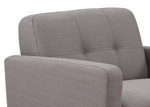 English Elm Modern Polyester Blend Accent Chair Gray with Quilted Back, Solid Wood Legs, High-Density Foam Comfort B347P404608