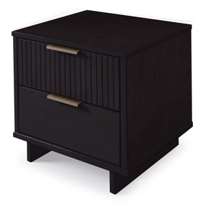 English Elm Granville 18" Black Nightstand – Chic 2-Drawer Design With Glam Gold Handles & Modern Style B365P398527