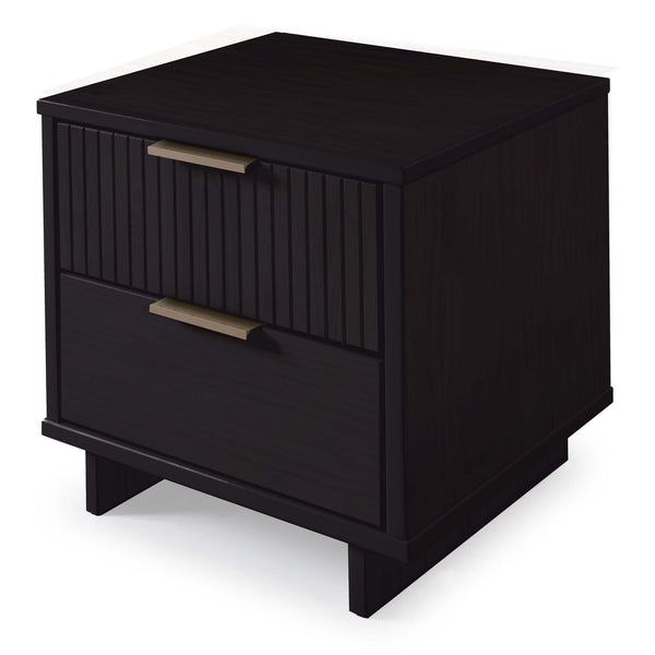 English Elm Granville 18" Black Nightstand – Chic 2-Drawer Design With Glam Gold Handles & Modern Style B365P398527