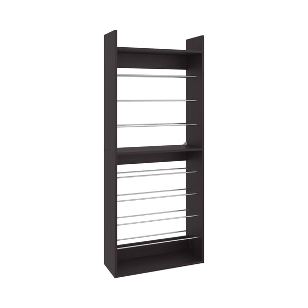 English Elm Ronald 10-Tier Slim Shoe Organizer, Vertical Freestanding Storage for 20 Pairs, Kronos Wengue Finish B200P335359