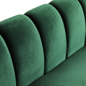 English Elm Miranda Channel Stitch Velvet Sofa Curved Shell Design for Glam Living Rooms N771P371449L_N771P371450L