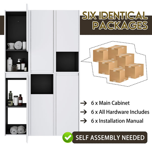 English Elm 12" Bathroom Side Cabinet - Sleek Wall-Mounted Storage With Soft-Close Doors & Modern Design W999S00283