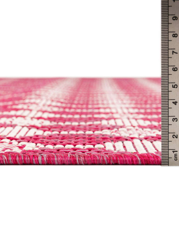 Unique Loom Outdoor Trellis Traliccio Machine Made Trellis Rug Magenta, Ivory/Pink 9' 0" x 12' 2"
