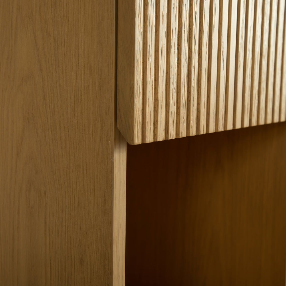 English Elm MITCH 35" Tall Wall Cabinet Corolla Oak Grain — Narrow Waterproof Storage with Soft-Close Door & Shelves W2615P279684