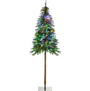 English Elm Snow Flocked Pink Pencil Artificial Christmas Tree for Entryway or Bedroom Corner T3971P416735