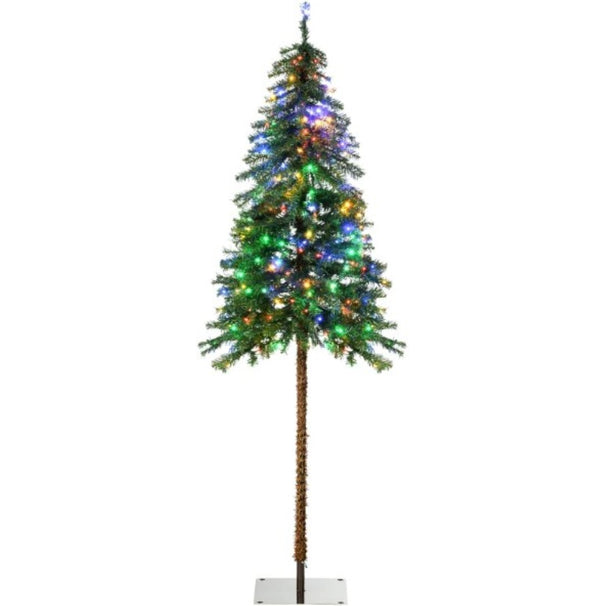 English Elm Snow Flocked Pink Pencil Artificial Christmas Tree for Entryway or Bedroom Corner T3971P416735