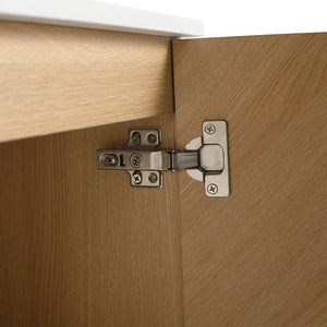 English Elm 36" Modern Wall-Mounted Bathroom Vanity With Ceramic Vessel Sink & Soft-Close Doors For Stylish Space W999S00448