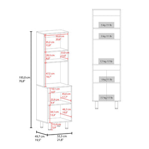 English Elm Austin Freestanding Pantry Cabinet with Appliance Shelf and Dual Enclosed Storage Zones B200P445766