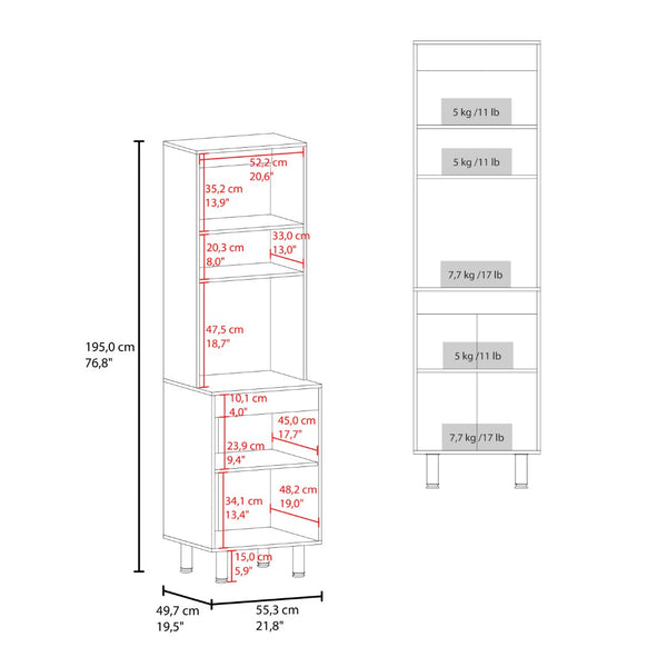 English Elm Austin Freestanding Pantry Cabinet with Appliance Shelf and Dual Enclosed Storage Zones B200P445766