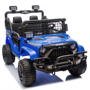 English Elm 24v Two-seat Kids Electric Ride on Truck with Parental Remote and Off-road Suspension W1578P375446