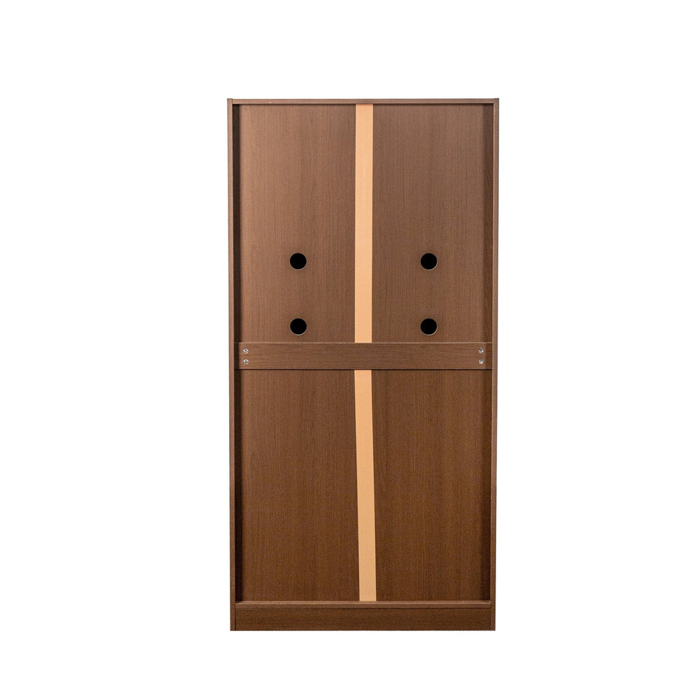English Elm 62.99In Kitchen Pantry Cabinet - Stylish Walnut Storage Sideboard With Doors & Adjustable Shelves W331S00188
