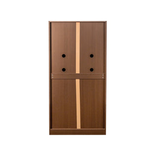 English Elm 62.99In Kitchen Pantry Cabinet - Stylish Walnut Storage Sideboard With Doors & Adjustable Shelves W331S00188