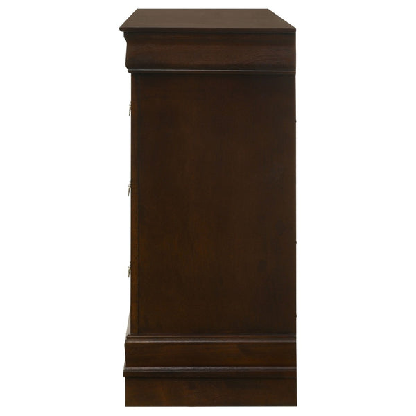 English Elm Frances Six Drawer Dresser Warm Wood Grain Finish with Nickel Bail Handles for Bedroom Cappuccino B062P447790