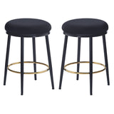 Christopher Knight Home® - Noble House - - 24.75'' Modern Counter Stools Set Of 2,Black Counter Stools With Iron Frame,Sponge Cushion,Footrest,Suitable For Kitchen/Bedroom/Dining Room