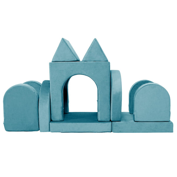 English Elm 14pcs Modular Foam Play Couch Set Convertible Toddler Fort Builder for Playrooms Cyan T5880P493432