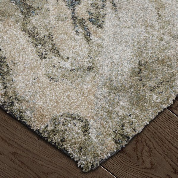 Feizy Rugs Skyview Abstract Textured Rug - Durable Polypropylene With Plush Pile, Perfect For Sophisticated Decor Gray,Green,Ivory Polypropylene Skv39q8fgrn000p18
