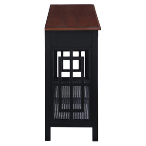 OSP Home Furnishings Oxford Foyer Table Black Frame / Cherry Top