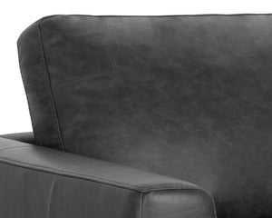 Sunpan Baylor Armchair - Effortlessly Sophisticated Design in Premium Buffalo Leather for Timeless Elegance Marseille Black Leather