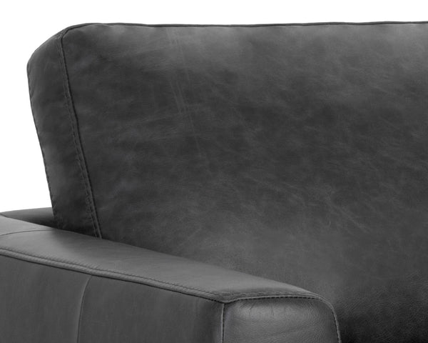 Sunpan Baylor Armchair - Effortlessly Sophisticated Design in Premium Buffalo Leather for Timeless Elegance Marseille Black Leather