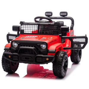 English Elm 24v Kids Ride on Car with Parental Remote Four Wheel Suspension Led Lights Bluetooth Red W1578P235082