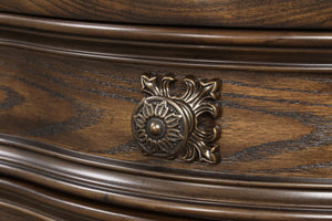 English Elm Traditional Dark Brown Nightstand Oak Veneer Dovetail Drawers Usb Charging Bedroom B2741P435896