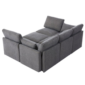 English Elm Swivel Barrel Accent Chair Chenille Tufted Round Club Seat for Living Room Lounge N719S002130E