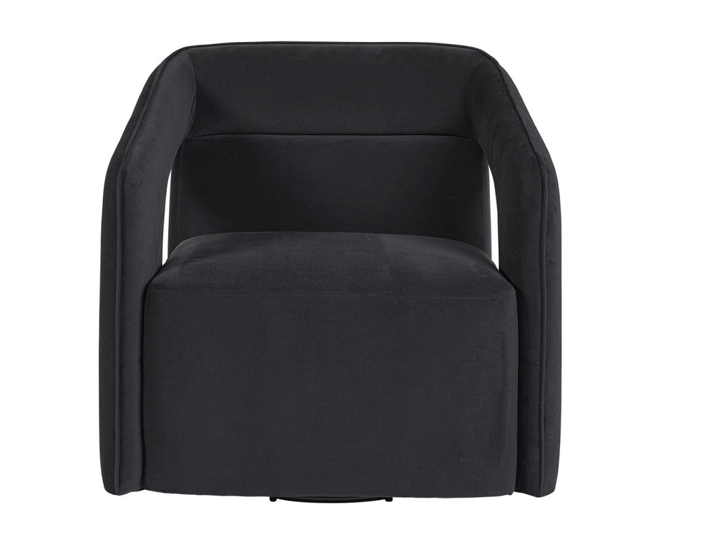 Sunpan KENDRICK Swivel Lounge Chair - Modern Comfort with 360° Versatility in Stylish Abbington Black 105921V