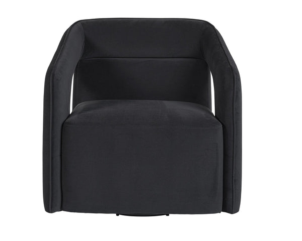 Sunpan KENDRICK Swivel Lounge Chair - Modern Comfort with 360° Versatility in Stylish Abbington Black 105921V
