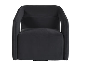 Sunpan Kendrick Swivel Lounge Chair - Futuristic Design with Comfortable Seat and Stylish Cut-Out Arms Abbington Black