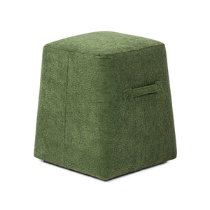 English Elm Jennifer Taylor Home - Clyde 14" Tapered Square Upholstered Ottoman in Spice Fleece Teddy Fabric — Compact Cozy Footrest and Seat Green B2719P269258