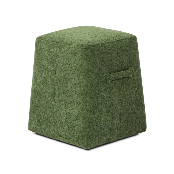 English Elm Jennifer Taylor Home - Clyde 14" Tapered Square Upholstered Ottoman in Spice Fleece Teddy Fabric — Compact Cozy Footrest and Seat Green B2719P269258