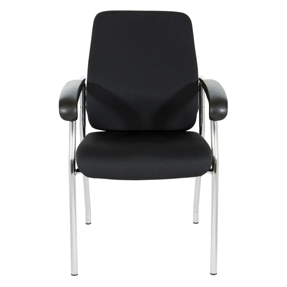 OSP Home Furnishings Padded Visitor Chair with Lumbar Support and Chrome Frame for Modern Office Reception 83750C-30