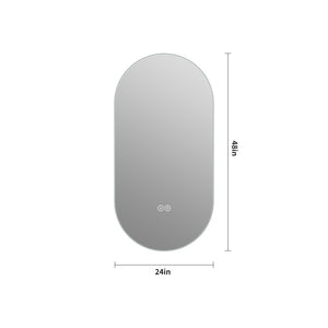 English Elm 48*24 Inch Smart Wall Mounted Led Touch Screen Mirror - Anti-Fog, Dimmable, Stylish For Salons! W2709P380632