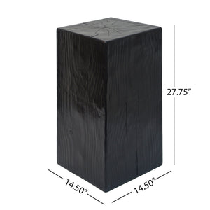 English Elm Christopher Knight Home® - Retro Square-Column Side Table Set with Wood-Look MGO Finish, Stackable End Tables for Living Room Black N770S372B98B99B