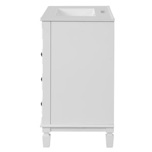 English Elm 30" French-Inspired Bathroom Vanity With Ceramic Sink, 2 Soft-Close Drawers & Adjustable Shelf Storage N710P323323K