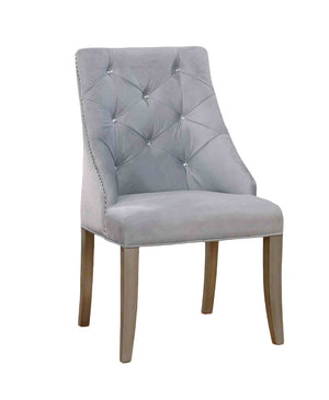 English Elm Transitional Westerham Arm Chair Set of 2 — Dark Cherry wood, upholstered comfort, gold-capped legs elegance Gray,Silver 29 L x 29 W x 25 H B2741P408883