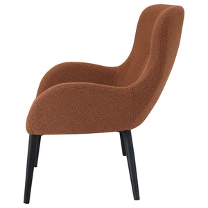 English Elm Luna Rust Upholstered Chair with Curved Mid-Century Silhouette, Plush Textured Fabric & Comfort Trim B062P299844